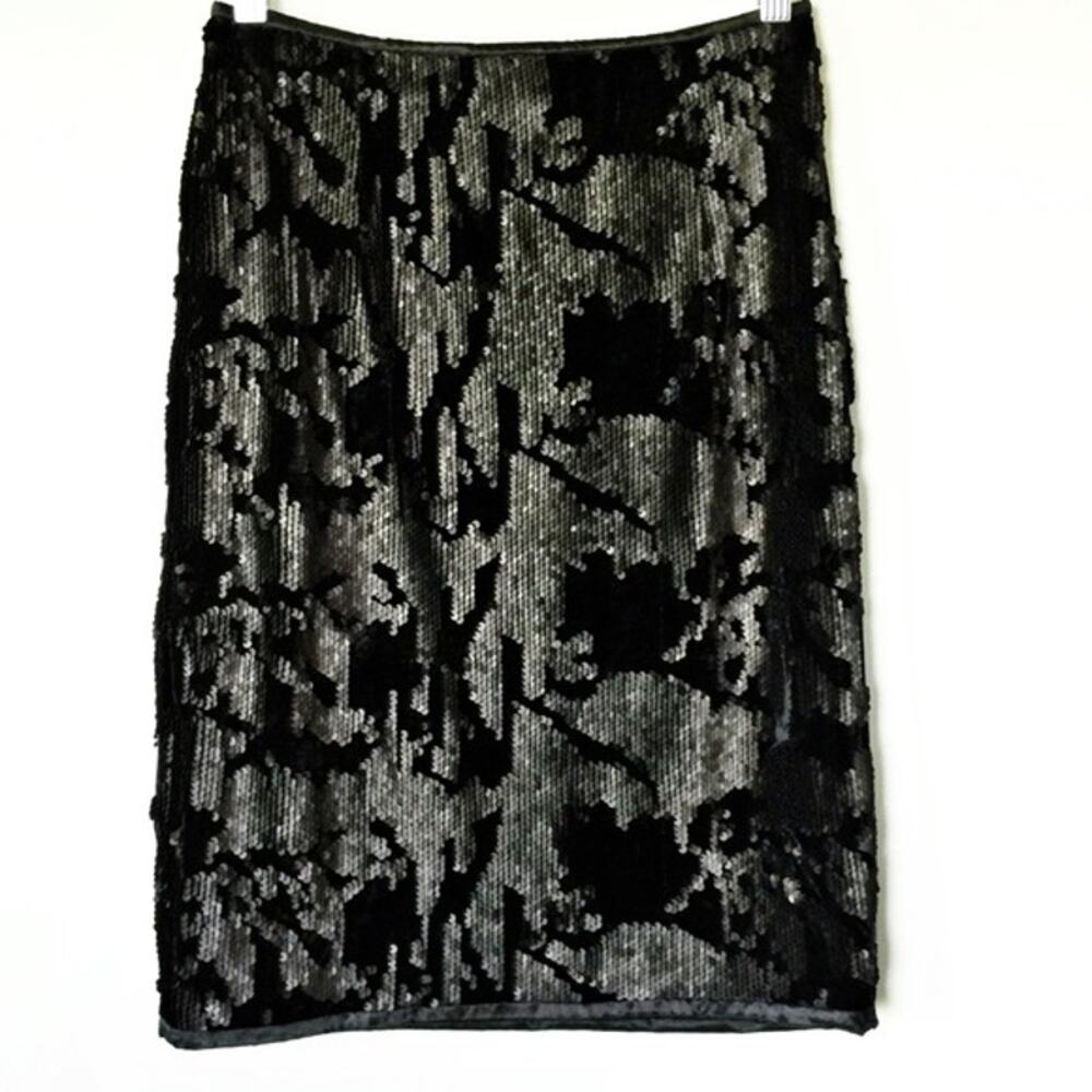 Romeo & Juliet Couture Velvet Black Sequin Skirt Small NEW !!